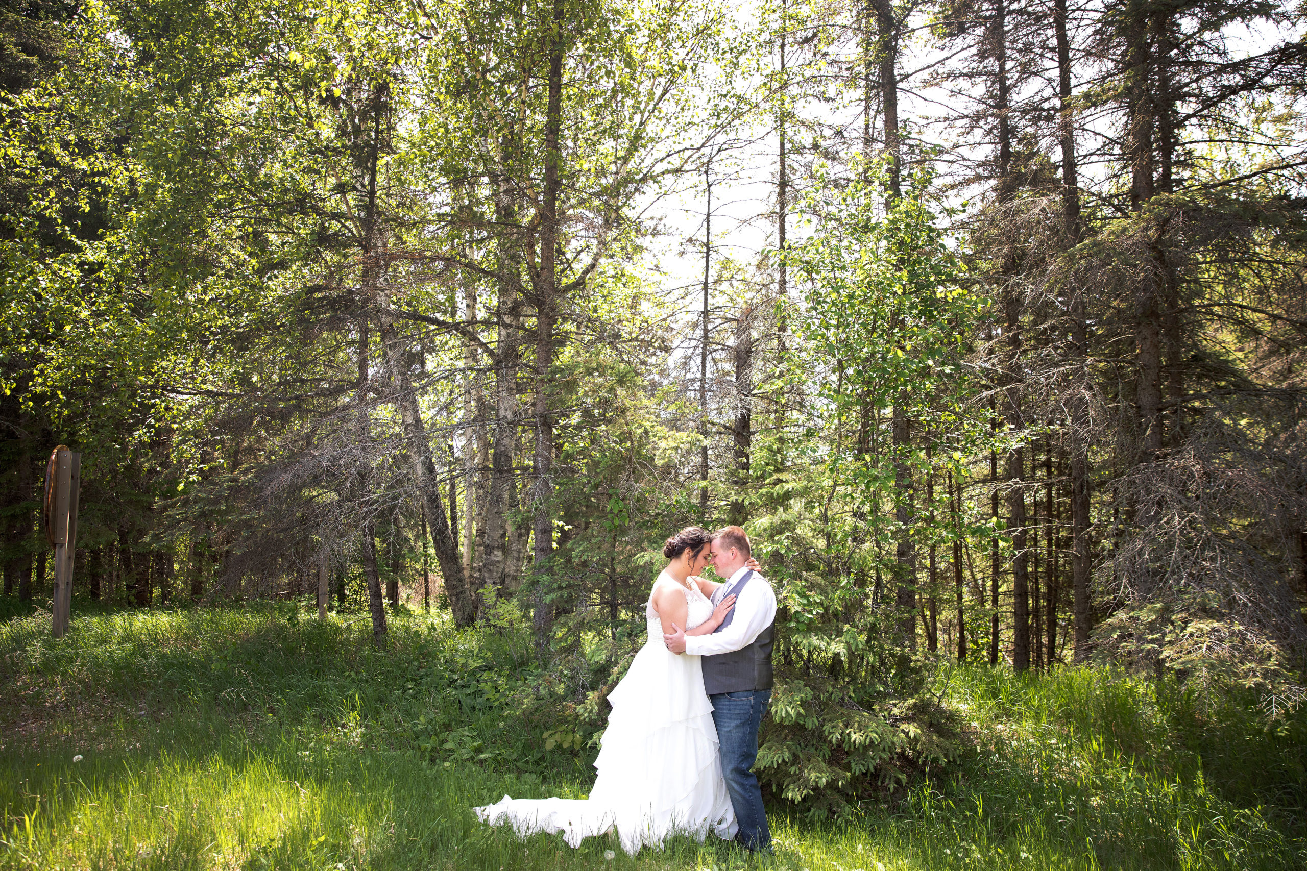 a bride and groom at Camp Wilderness on their wedding day